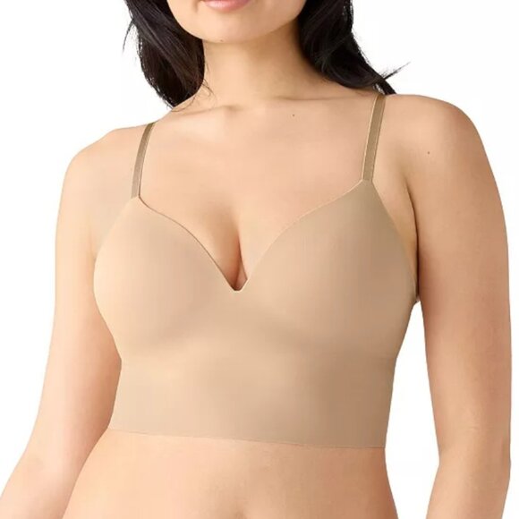 TRUE Longline Bra Womens Large Nude True Body Boost Seamless Adjustable Padded - Picture 1 of 8